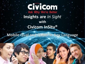 Insights are ‘In Sight’ with Civicom InSitu Mobile Qual and Quant in Any Language