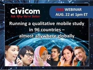 Civicom To Demonstrate How Mobile Qual Research Works in 96 Countries