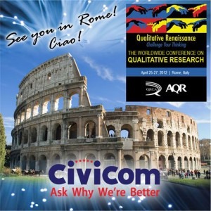 Civicom Exhibits at the 2012 Worldwide Conference on Qualitative Research in Rome