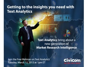 Civicom Webinar to Demonstrate How Text Analytics Tools Speed the Path to Data Analysis