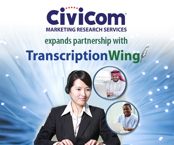 TranscriptionWing™ Expands Partnership with Civicom Marketing Research Services