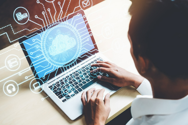 researcher storing data in a cloud