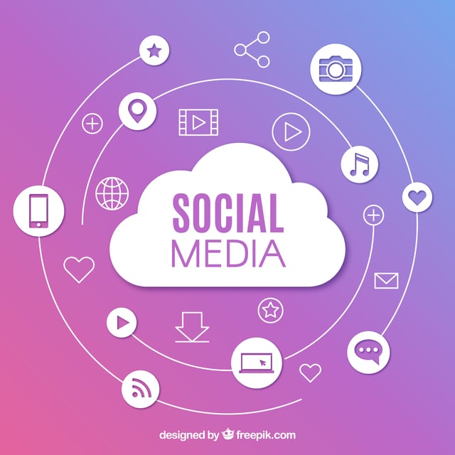 social media cloud and other social media related icons