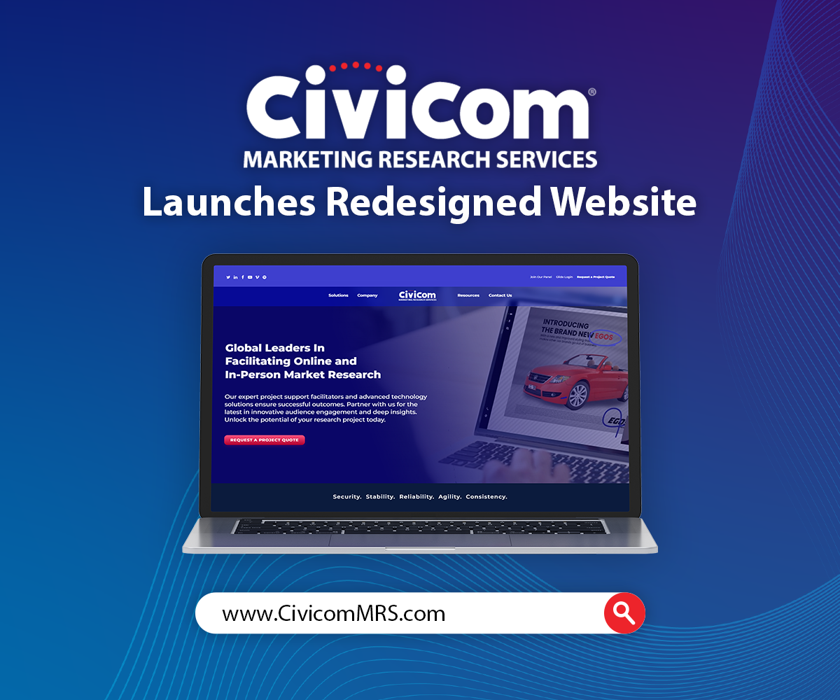 civicom marketing research services redesigns website